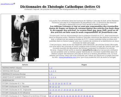 Dictionnaire de theologie catholique let Frederic