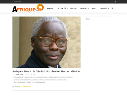 Benin deces de mathieu kerekou Mathieu
