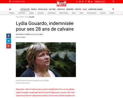 Lydia Gouardo indemnisee pour ses 28 ans Raymond